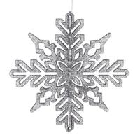 Vickerman 9" Pewter 3D Glitter Snowflake Ornament (2 pack)
