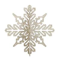 Vickerman 14" Champagne 3D Glitter Snowflake Ornament (2 pack)