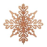 Vickerman 14" Rose Gold 3D Glitter Snowflake Ornament (2 pack)