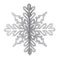 Vickerman 14" Pewter 3D Glitter Snowflake Ornament (2 pack)