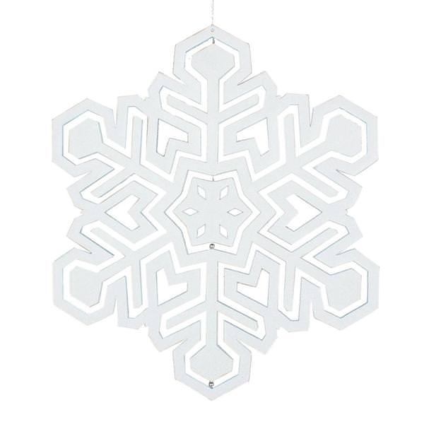 17" White 3D Glitter Snowflake Ornament