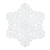 Vickerman 17" White 3D Glitter Snowflake Ornament