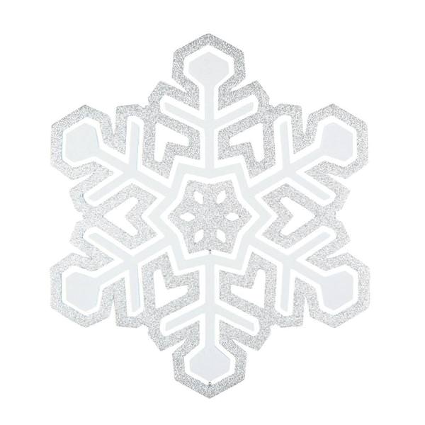 25" Silver / White 3D Glitter Snowflake Ornament