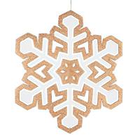 Vickerman 25" Rose Gold / White 3D Glitter Snowflake Ornament