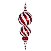 View 30" Red / White Candy Stripe Finial Ornament