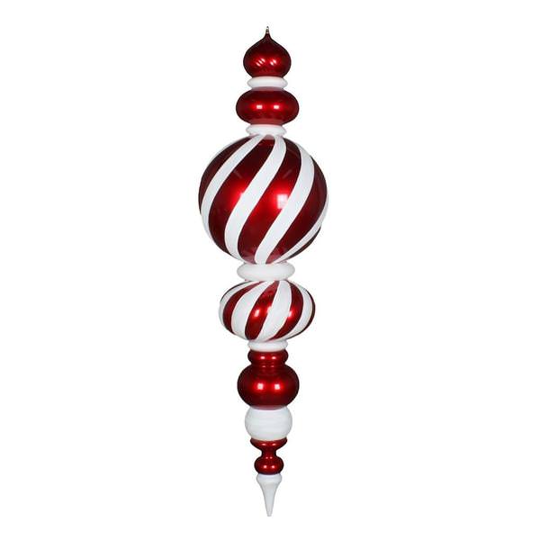62" Red / White Candy Stripe Jumbo Finial Ornament