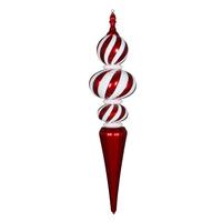 View 51" Red / White Candy Stripe Jumbo Finial Ornament
