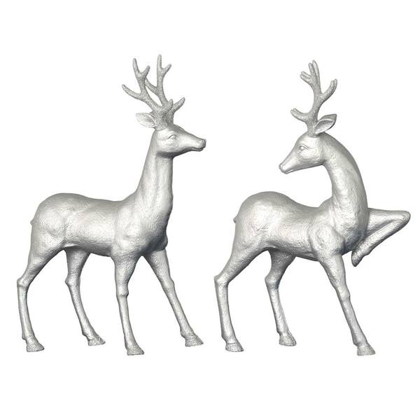 13" Silver Deer (set of 2)