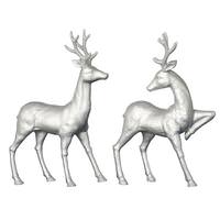 Vickerman 13" Silver Deer (set of 2)