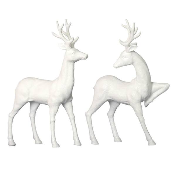13" White Deer (set of 2)