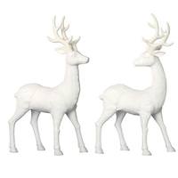 Vickerman 16.5" White Deer Set with Glitter Ornament (set of 2)