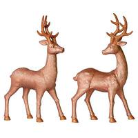 Vickerman 16.5" Rose Gold Deer Set with Glitter Ornament (set of 2)