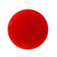 View 4" Red Flocked Ball Ornament (6 pack)