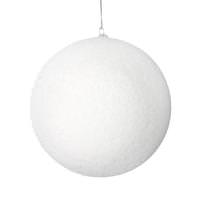 View 4" White Flocked Ball Ornament (6 pack)