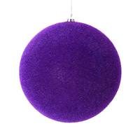 Vickerman 4" Purple Flocked Ball Ornament (6 pack)