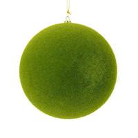 Vickerman 6" Moss Green Flocked Ball Ornament (4 pack)
