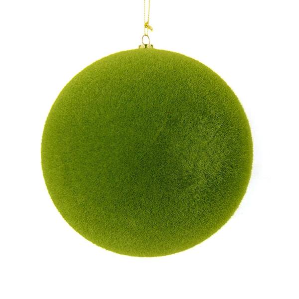 8" Moss Green Flocked Ball Ornament
