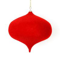 View 6" Red Flocked Onion Ornament (4 pack)