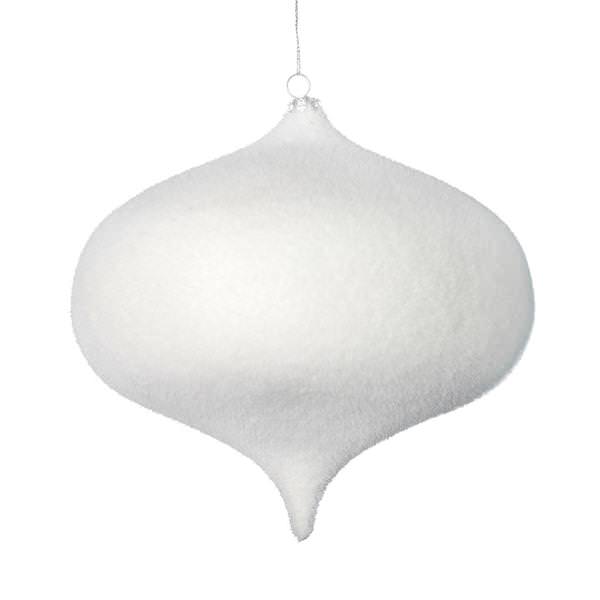 6" White Flocked Onion Ornament (4 pack)
