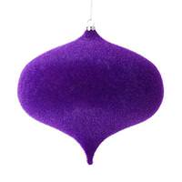 Vickerman 6" Purple Flocked Onion Ornament (4 pack)