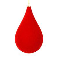Vickerman 10.5" Red Flocked Waterdrop Ornament (2 pack)