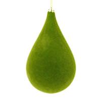 Vickerman 10.5"  Moss Green Flocked Waterdrop Ornament (2 pack)