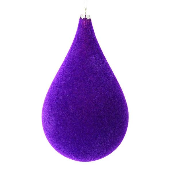 10.5" Purple Flocked Waterdrop Ornament (2 pack)