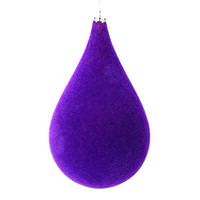 Vickerman 10.5" Purple Flocked Waterdrop Ornament (2 pack)