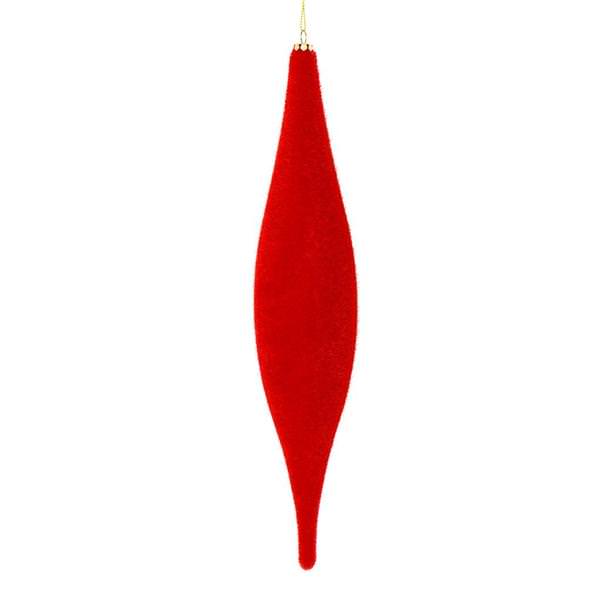 13" Red Flocked Shuttle Ornament (3 pack)