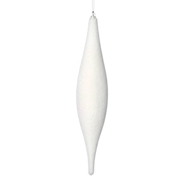13" White Flocked Shuttle Ornament (3 pack)