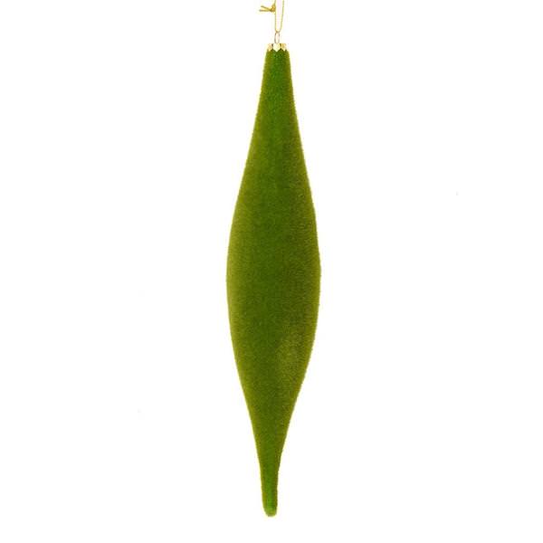 13" Moss Green Flocked Shuttle Ornament (3 pack)