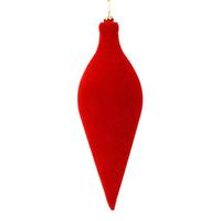 Vickerman 12" Red Flocked Oval Finial Ornament (3 pack)