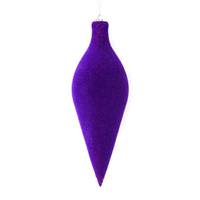 Vickerman 12" Purple Flocked Oval Finial Ornament (3 pack)