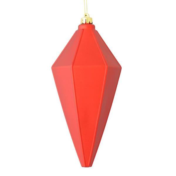 7" Red Matte Lantern Ornament (4 pack)