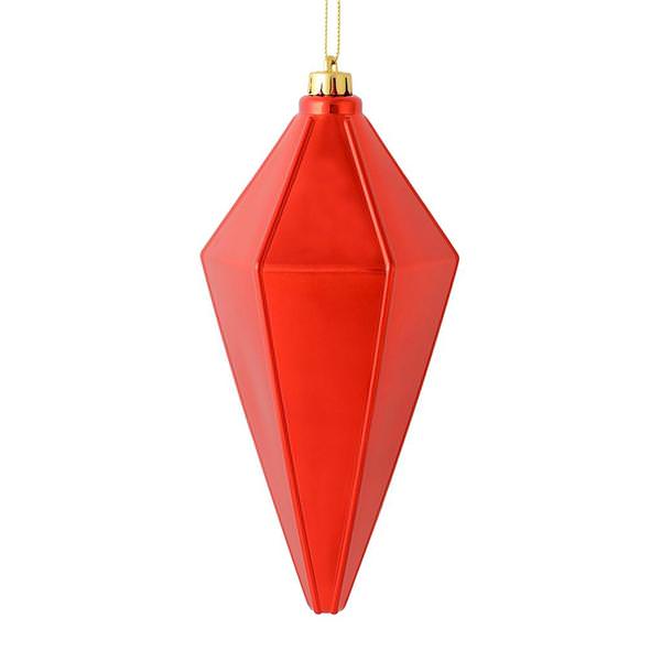 7" Red Shiny Lantern Ornament (4 pack)