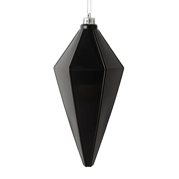 7" Black Shiny Lantern Ornament (4 pack)