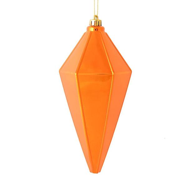 7" Burnished Orange Shiny Lantern Ornament (4 pack)