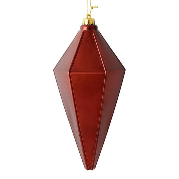 7" Burgundy Shiny Lantern Ornament (4 pack)