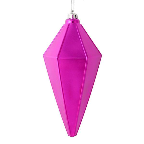 7" Fuchsia Shiny Lantern Ornament (4 pack)