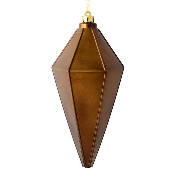 7" Mocha Shiny Lantern Ornament (4 pack)