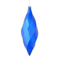 Vickerman 8" Blue Shiny Swirl Finial Ornament (6 pack)