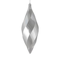 Vickerman 8" Silver Shiny Swirl Finial Ornament (6 pack)