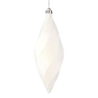 Vickerman 8" White Matte Swirl Finial Ornament (6 pack)