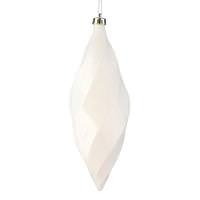 Vickerman 8" White Shiny Swirl Finial Ornament (6 pack)