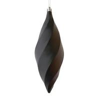 Vickerman 8" Black Matte Swirl Finial Ornament (6 pack)