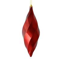 Vickerman 8" Wine Shiny Swirl Finial Ornament (6 pack)