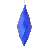View 8" Cobalt Blue Matte Swirl Finial Ornament (6 pack)