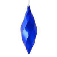 Vickerman 8" Cobalt Blue Shiny Swirl Finial Ornament (6 pack)