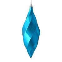 Vickerman 8" Turquoise Shiny Swirl Finial Ornament (6 pack)