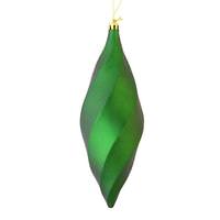 Vickerman 8" Emerald Matte Swirl Finial Ornament (6 pack)